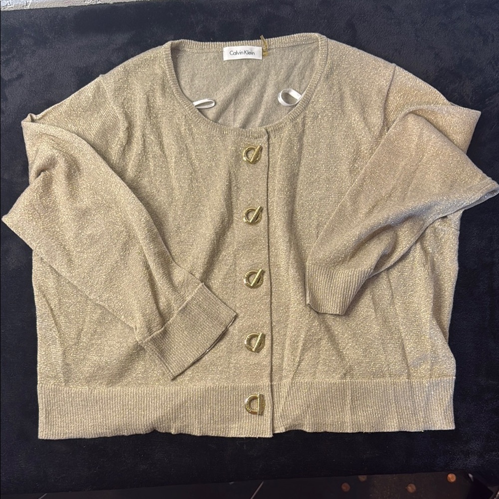 Classy Calvin Klein Gold Mid Sleeve Sweater